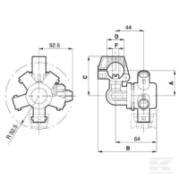 Korpus rozpylacza 2-pozycyjny z zaworem a… | poltechparts.pl