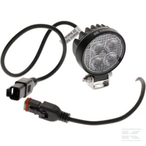 Lampa robocza LED, okrągła 12W 1200lm 12/24V, biała, 65.7x85.8x35 mm światło rozproszone z wtyczką Deutsch, 8 LED