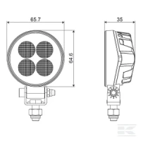 Lampa robocza LED, okrągła 12W 1200lm 12/… | poltechparts.pl