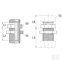 Złącze grodziowe proste M22x1.5 14S | poltechparts.pl