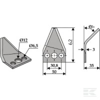 Nóż paszowozu prawy, pasuje do Strautmann | poltechparts.pl