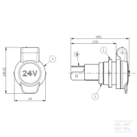 Gniazdo zasilania 2-biegunowe 24V | poltechparts.pl
