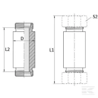 Złącze grodziowe do wspawania M22x1.5 15L | poltechparts.pl