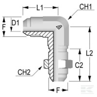 Złącze kolankowe panelowe 1/2 JIC | poltechparts.pl