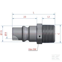 Króciec narzędziowy gwint zewnętrzny 1/2"… | poltechparts.pl