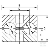 Obejma kpl. podwójna 42x42 mm (5 szt.) | poltechparts.pl