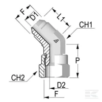 Złącze kolankowe M/Fm 1/2 JIC 45° | poltechparts.pl