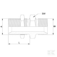 Złącze grodziowe, gwint zewnętrzny / zewn… | poltechparts.pl