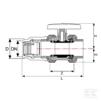 Zawór kulowy z PCW 1xPE 40mm | poltechparts.pl