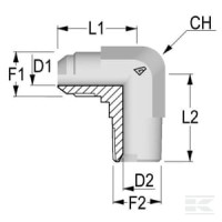 Złącze kolankowe 3/4 JIC x 1/2 NPT | poltechparts.pl