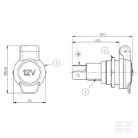 Gniazdo zasilania 2-biegunowe 12V | poltechparts.pl