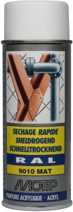 Lakier akrylowy w sprayu, RAL 9010 biały matowy 400 ml