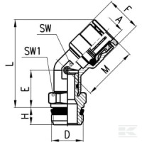 Szybkozłącze kątowe 45° męskie | poltechparts.pl