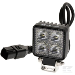 Lampa robocza LED, kwadratowa 12W 1200lm 12/24V, biała, 53.7x75.5x32.3 mm światło rozproszone z wtyczką Deutsch, 8 LED