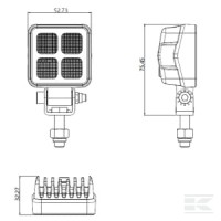 Lampa robocza LED, kwadratowa 12W 1200lm… | poltechparts.pl