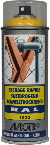 Lakier akrylowy w sprayu, RAL 1023 żółty ostrzegawczy 400 ml