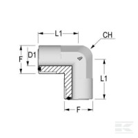 Złącze kolankowe 11/16 ORFS M/M | poltechparts.pl