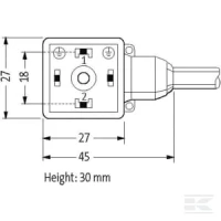 Wtyczka 18mm, kab. 1,5m, PUR/P | poltechparts.pl