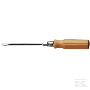 Wkrętak z drewnianym uchwytem grot kuty 6-kt. płaski Facom, 6,5x125 mm