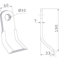 Nóż bijaka 60x190 mm Saxonia | poltechparts.pl