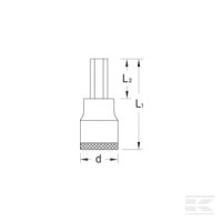 Nasadka imbusowa przedłużana 1/2" 8x90 mm | poltechparts.pl
