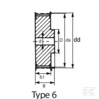 Koło do pasa zębatego T10-25, 16 zębów | poltechparts.pl