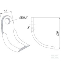 Nóż bijaka 60x125mm Perfect | poltechparts.pl