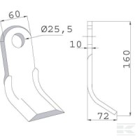 Nóż bijaka 60x160 mm Tortella | poltechparts.pl