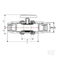 Zawór kulowy z PCW 2xPE 40mm | poltechparts.pl
