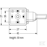 Wtyczka 18 mm z przewodem 1.5 m | poltechparts.pl
