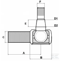 Końcówka drążka kierowniczego, prawa | poltechparts.pl