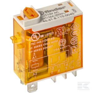 Przekaźnik Mini 1CO 16A/230V AC/AgSnO2 / Przycisk testowy/wskaźnik zadziałania mechaniczny