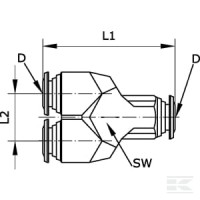 Szybkozłącze trójnik Y 10 mm | poltechparts.pl