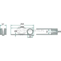 Palec zgrabiarki pokosowej - 5251433-0397 - Sklep rolniczy PoltechParts