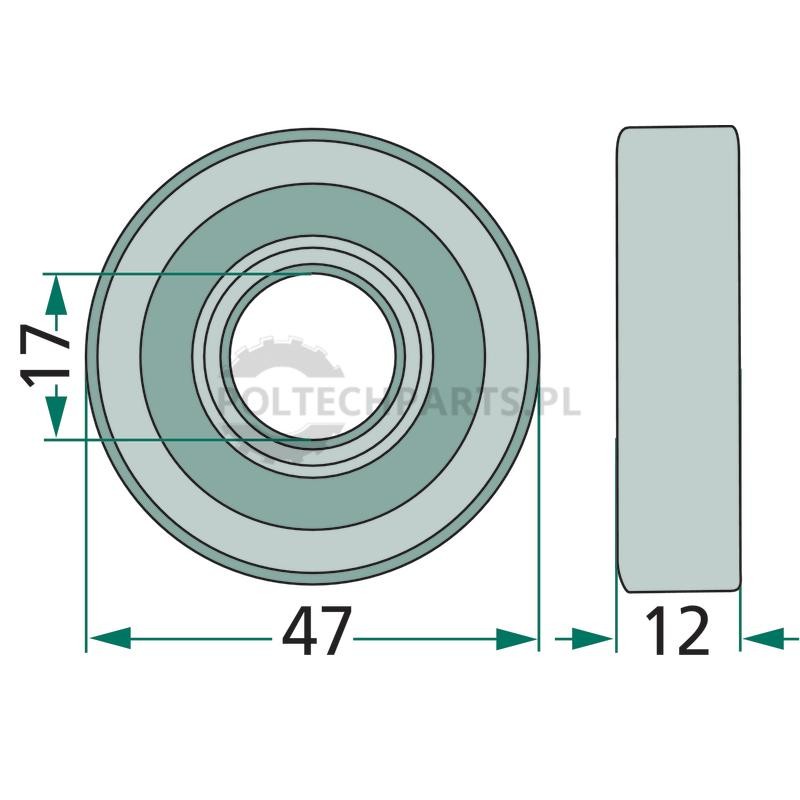 Rolka jezdna - 64706215027F - Sklep rolniczy PoltechParts