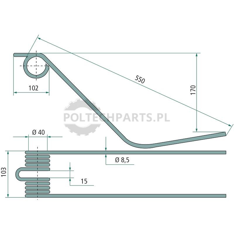 Palec zgrabiarki pokosowej - 525525148 - Sklep rolniczy PoltechParts