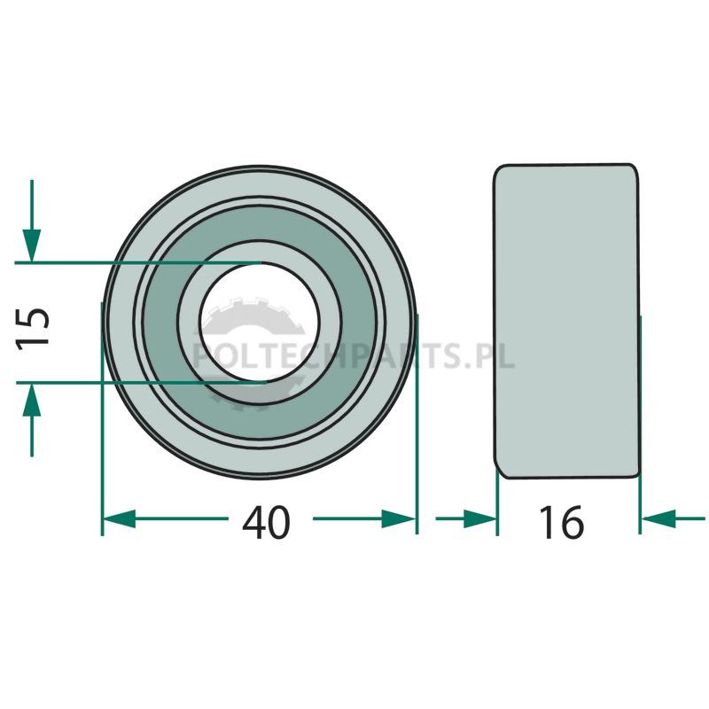 Rolka jezdna - 64700401911F - Sklep rolniczy PoltechParts