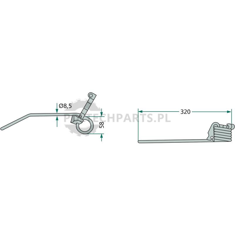 Palec zgrabiarki pokosowej - 525PZ-00381 - Sklep rolniczy PoltechParts