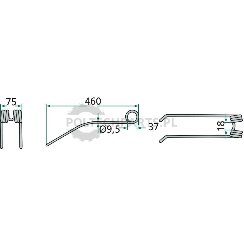 Palec zgrabiarki pokosowej - 525600050 - Sklep rolniczy PoltechParts