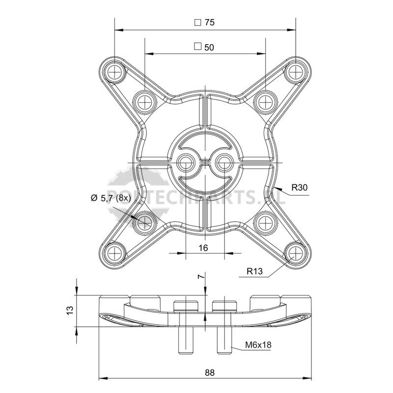 Adapterplatte VESA 50/75 - 12402927 - Sklep rolniczy PoltechParts