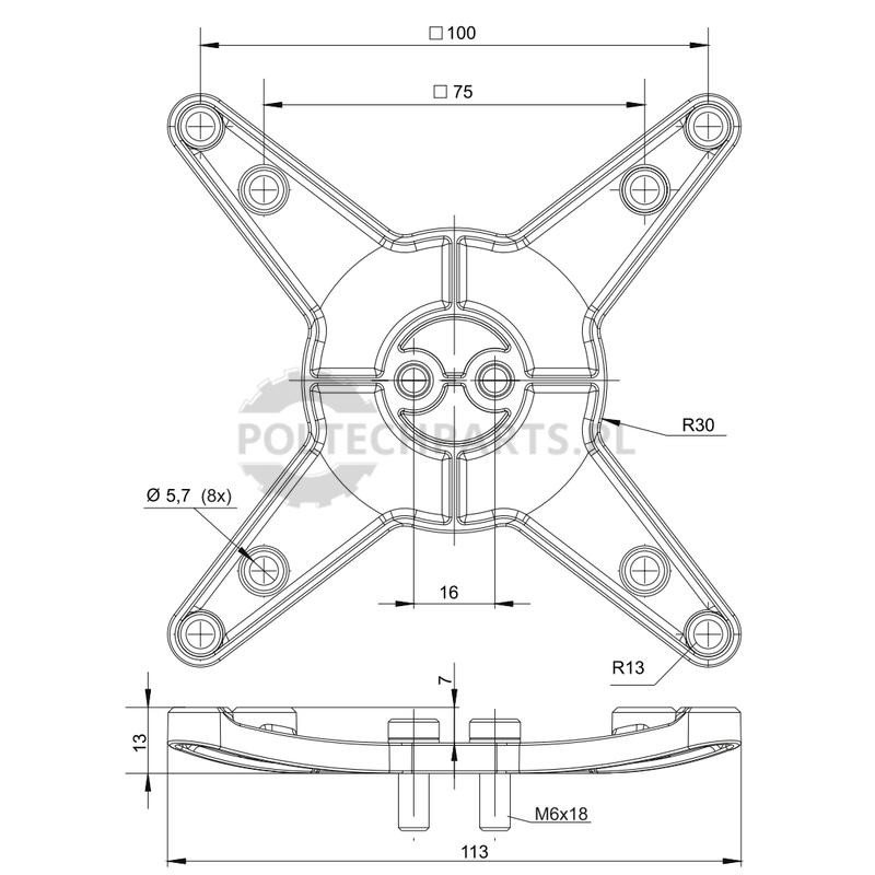 Adapterplatte VESA 75/100 - 12360257 - Sklep rolniczy PoltechParts