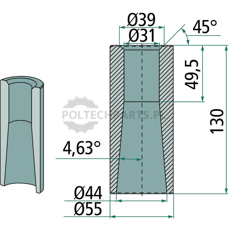 Tuleja do przyspawania | poltechparts.pl