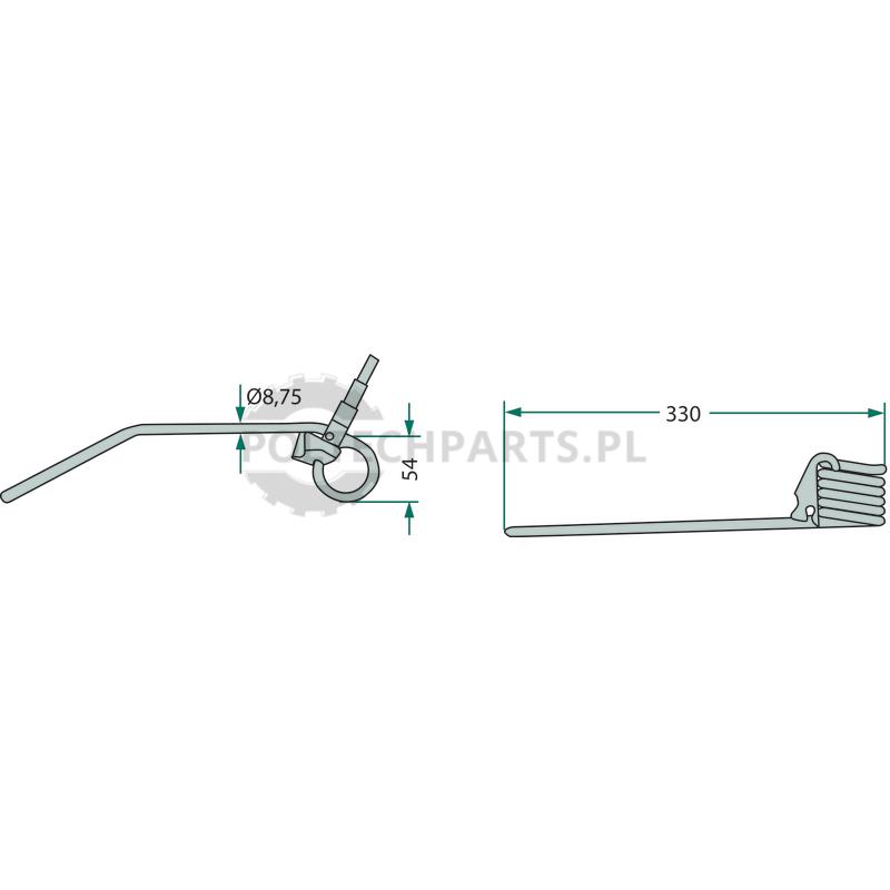 Palec zgrabiarki pokosowej - 525PZ-00217 - Sklep rolniczy PoltechParts