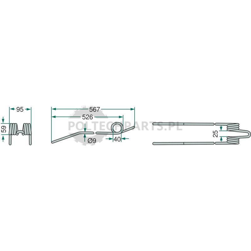 Palec zgrabiarki pokosowej - 52516502731/10 - Sklep rolniczy PoltechParts