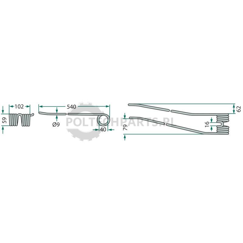 Palec zgrabiarki pokosowej - 525491774/10 - Sklep rolniczy PoltechParts
