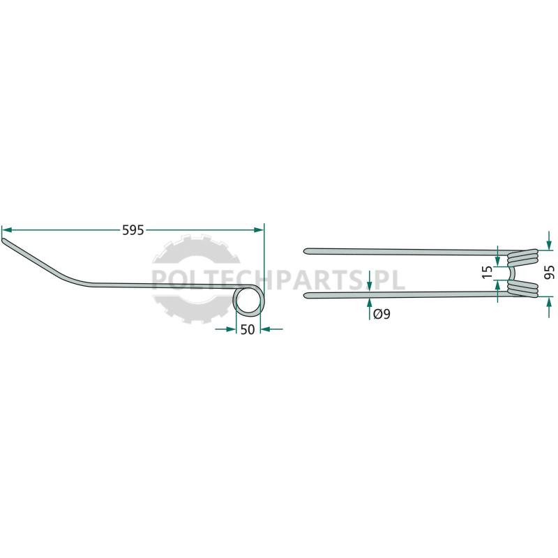 Palec zgrabiarki pokosowej - 52516606394/10 - Sklep rolniczy PoltechParts