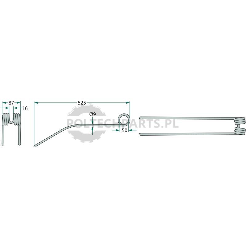 Palec zgrabiarki pokosowej - 5259536290/10 - Sklep rolniczy PoltechParts
