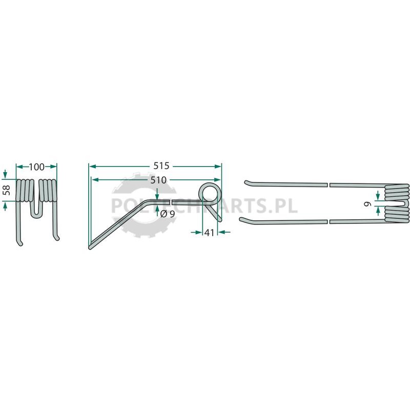 Palec zgrabiarki pokosowej - 52557701700/10 - Sklep rolniczy PoltechParts