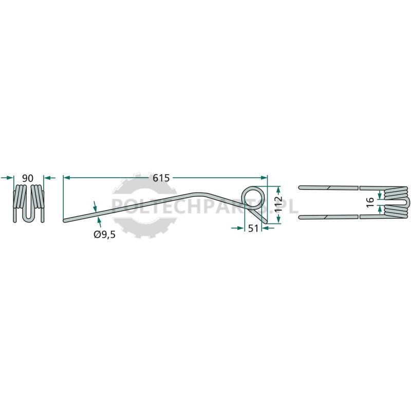 Palec zgrabiarki pokosowej - 52557562500/10 - Sklep rolniczy PoltechParts