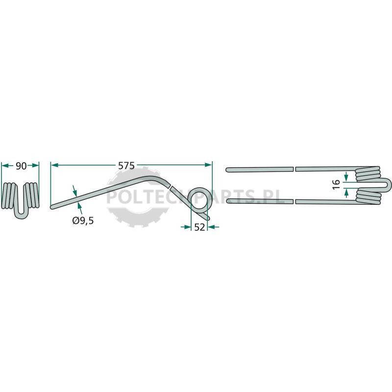 Palce zgrabiarki - 52557720200/10 - Sklep rolniczy PoltechParts